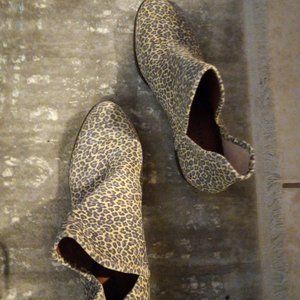 Cheetah print booties